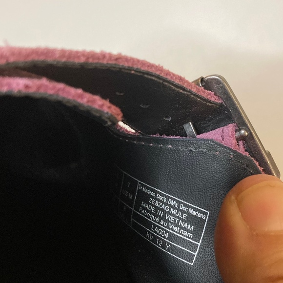 Dr. Martens Zeb Zag Chunky Sole Suede Mule Clogs in Muted Purple - Picture 11 of 12